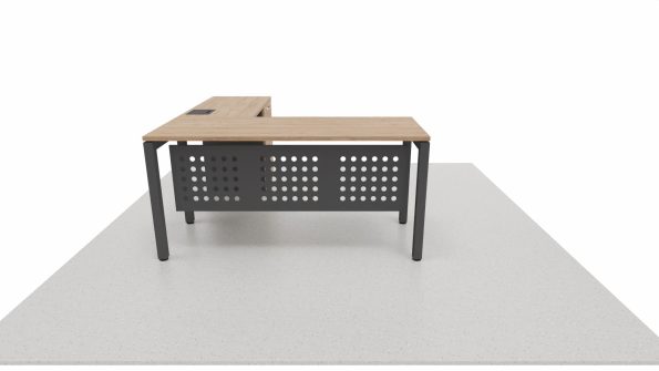 ESCRITORIO EN L CON LATERAL. SERIE BENCH. FALDON METALICO. INCLUYE CAJONERA FIJA CF-2C1K. - Imagen 5