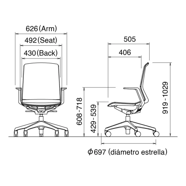 Silla Escritorio Cynara Beige - Imagen 3