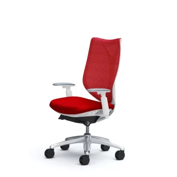 Silla Ergonómica Sabrina Blanca/Roja - Tienda Contatto