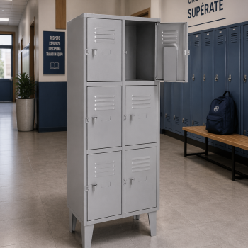 Lockers Metálico 2 Cuerpos / 6 Puertas