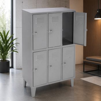 Lockers Metálico 3 Cuerpos / 6 Puertas