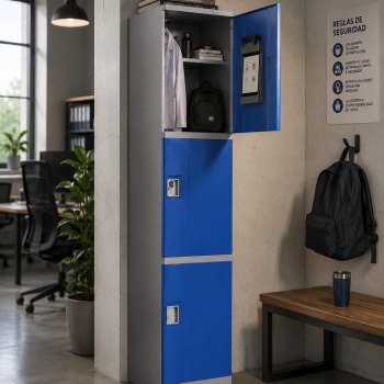Lockers ABS 1 Cuerpo / 3 Puertas - Azul