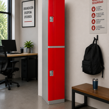 Locker ABS 1 Cuerpo / 2 Puertas – Rojo