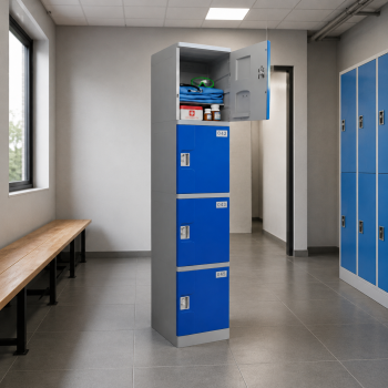 Lockers ABS 1 Cuerpo / 4 Puertas - Azul