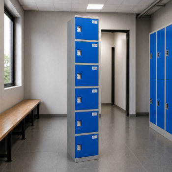 Lockers ABS 1 Cuerpo / 6 Puertas - Azul