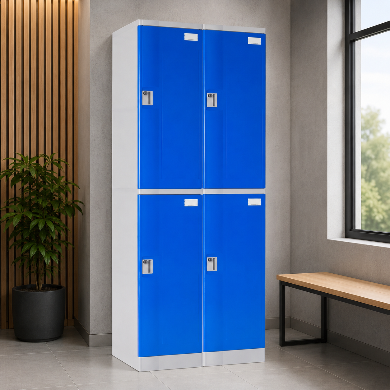 Lockers ABS 2 Cuerpos / 4 Puertas - Azul - Imagen 2