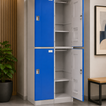 Lockers ABS 2 Cuerpos / 4 Puertas - Azul