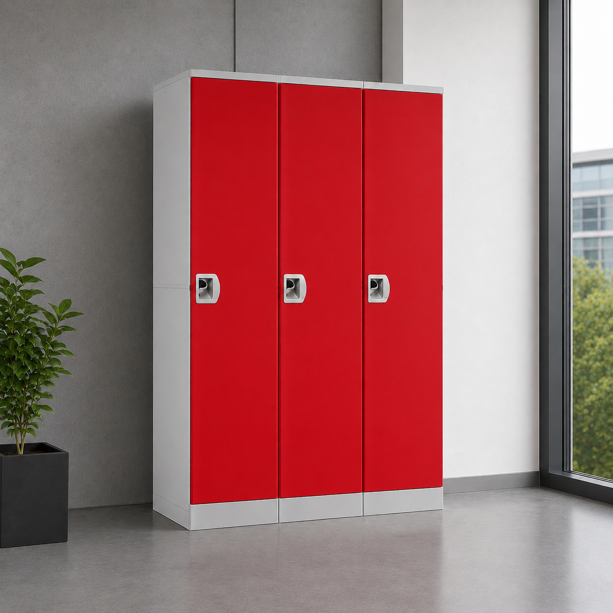 Lockers Metálico 3 Cuerpos / 3 Puertas - Rojo - Imagen 2