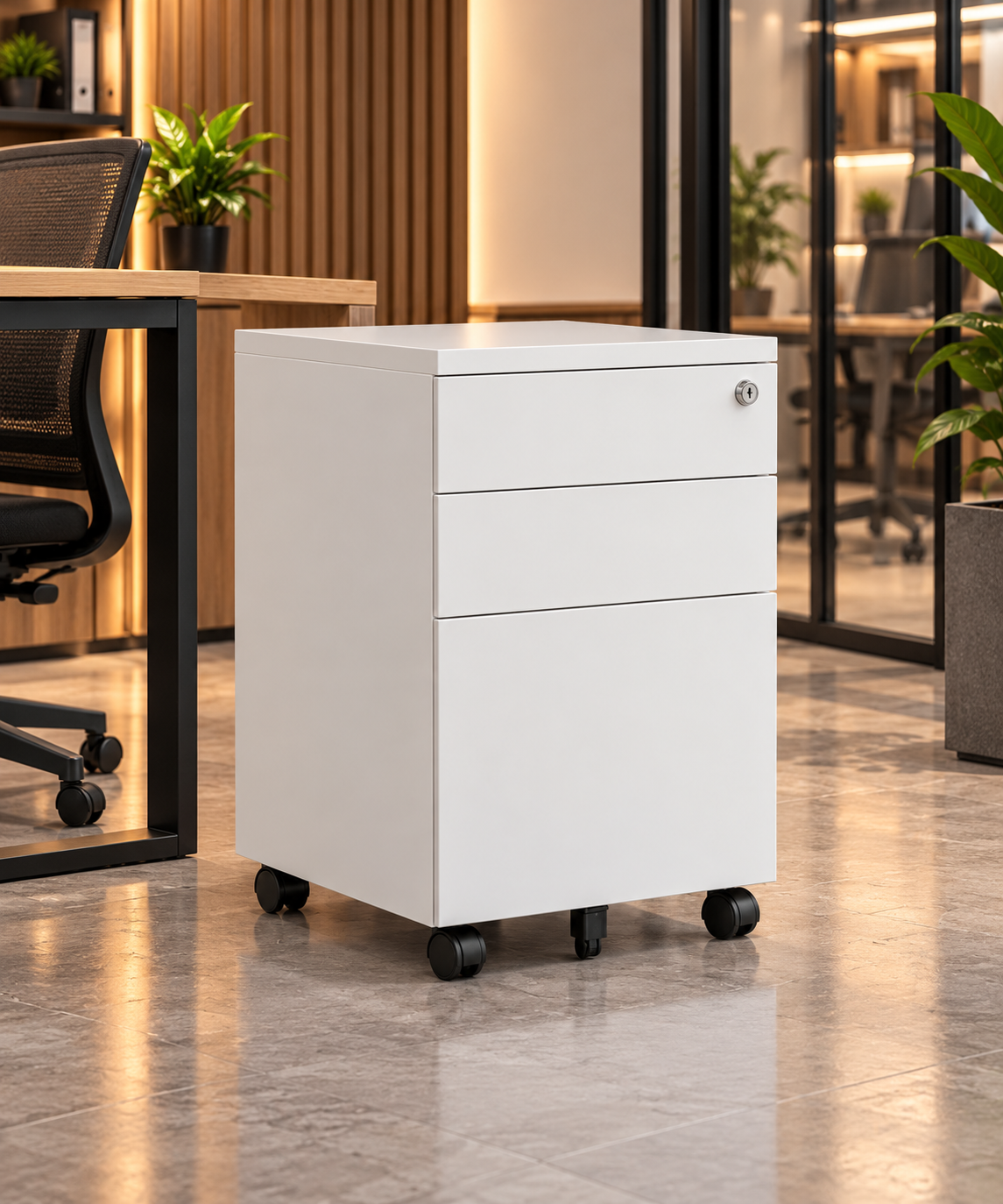 Cajonera Metálica Blanca Lisa